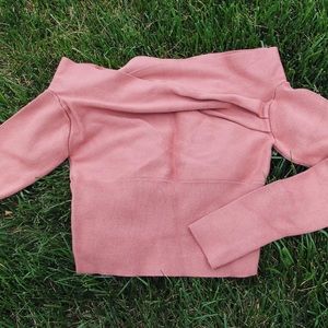 dynamite off the shoulder sweater in light pink